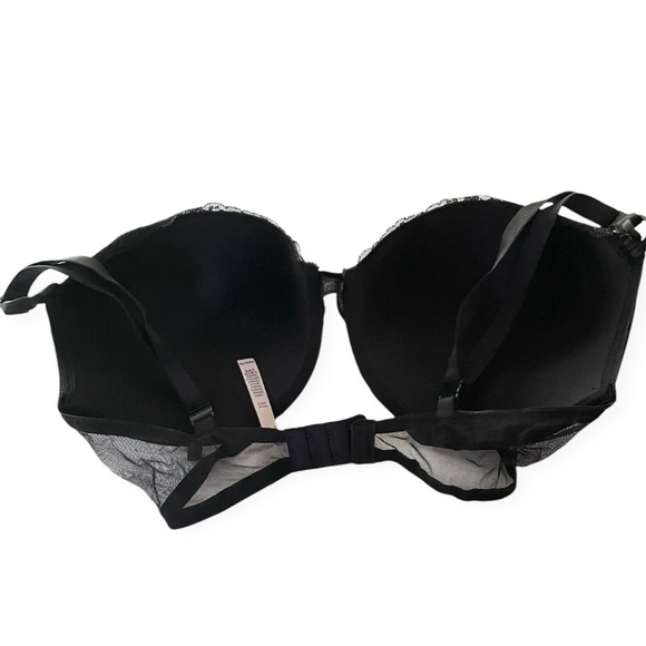 Victoria's Secret Lace Push Up Underwire Bra Women 36DDD Black Adjustable Padded - Picture 3 of 7